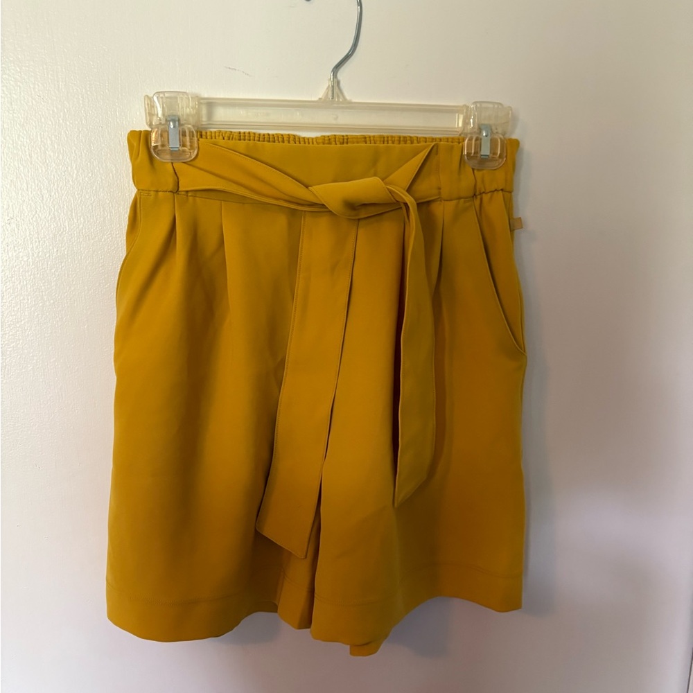 Lululemon Athletica Yellow Tie-Belt Shorts